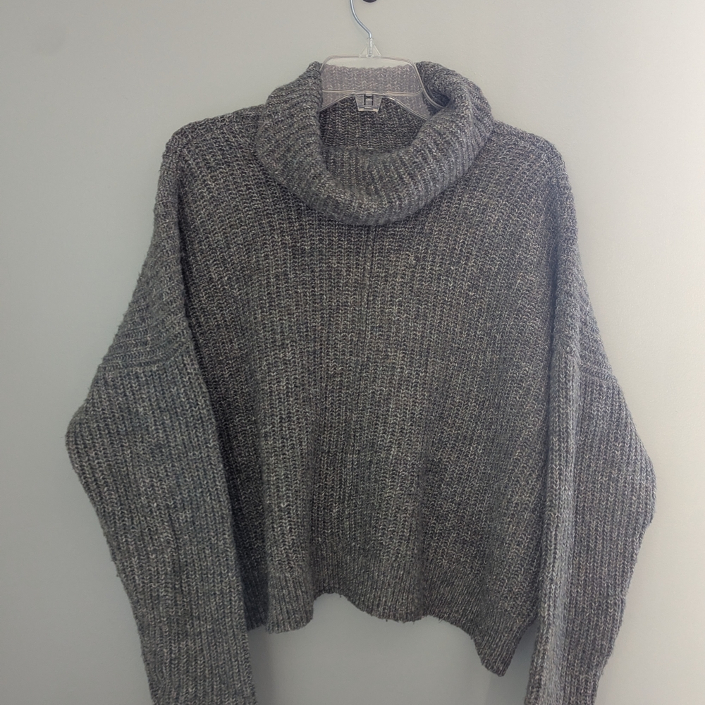 Lucky Brand Heather Gray Cowl Neck Sweater